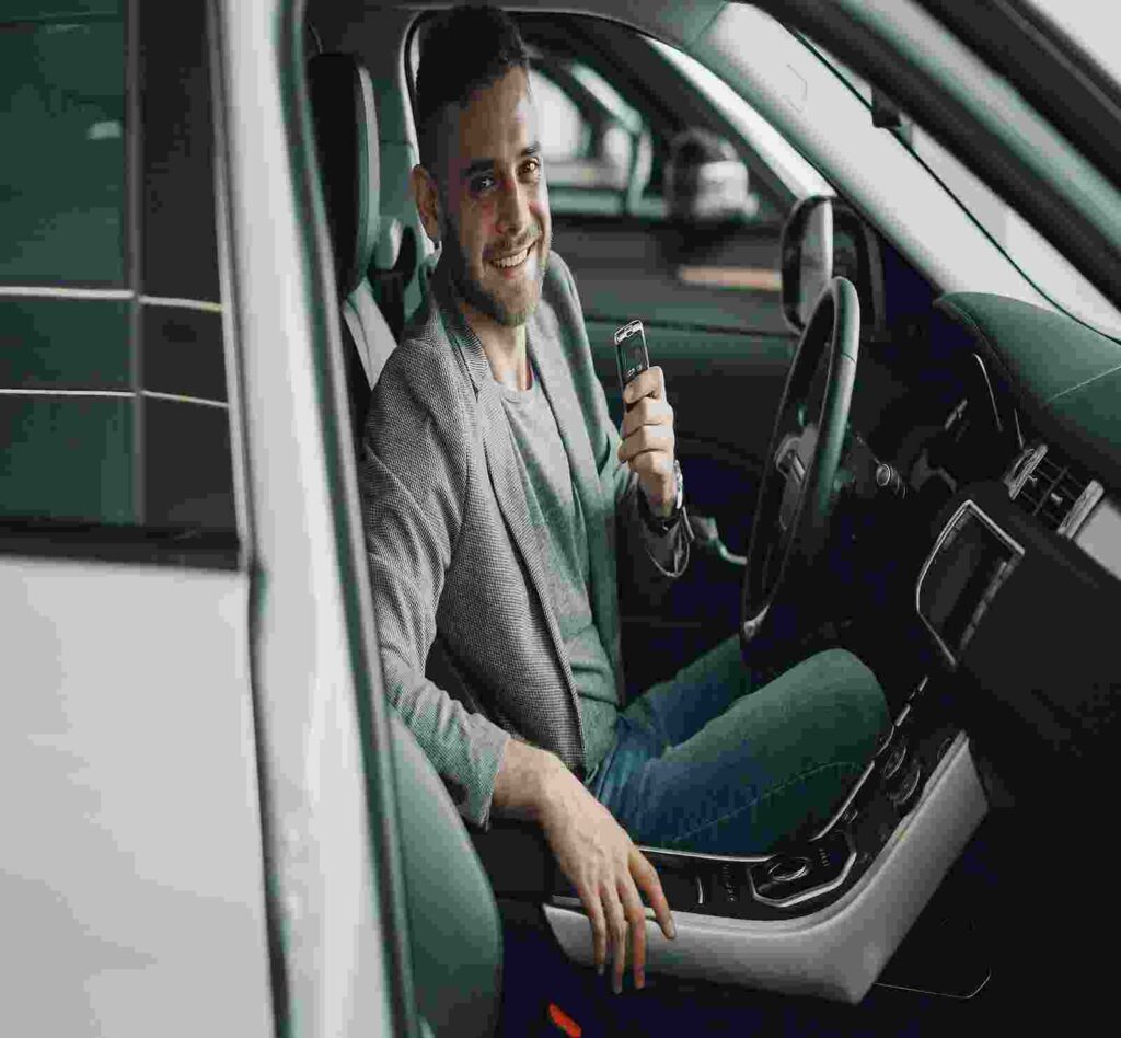a man who has purchased car remotely